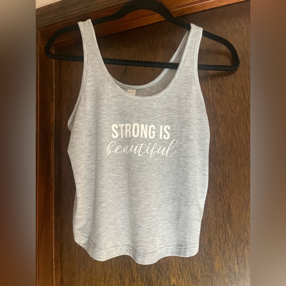 Marika Gray Fitted Crop Tank Top
